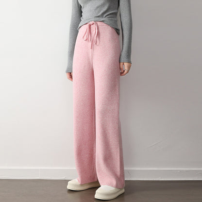 Jennifer – Pantalon droit large à taille élastique