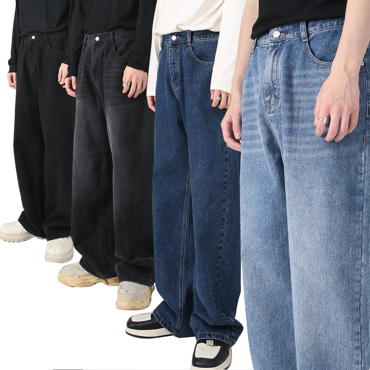 Gordon – Jeans Droits Taille Élastique Style Décontracté