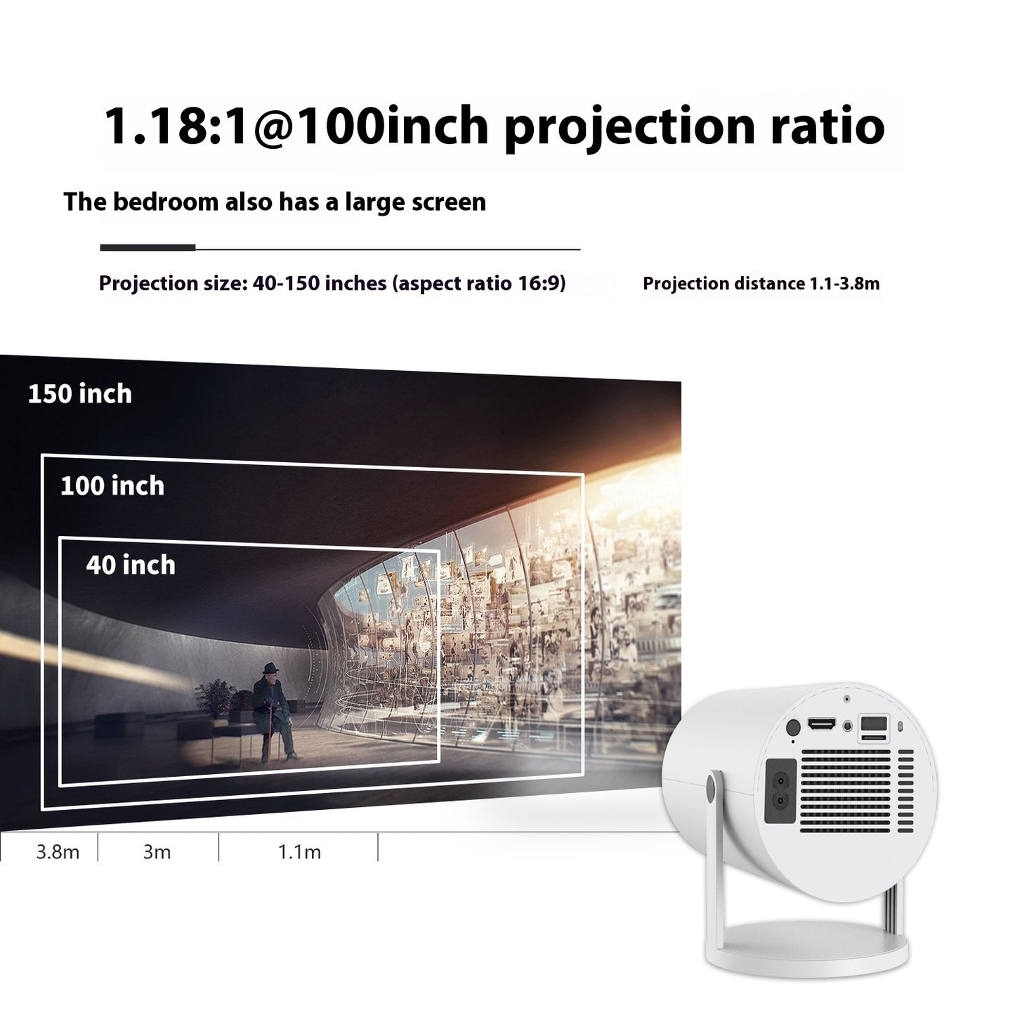 Gordon – Projecteur Portable à Focalisation Automatique