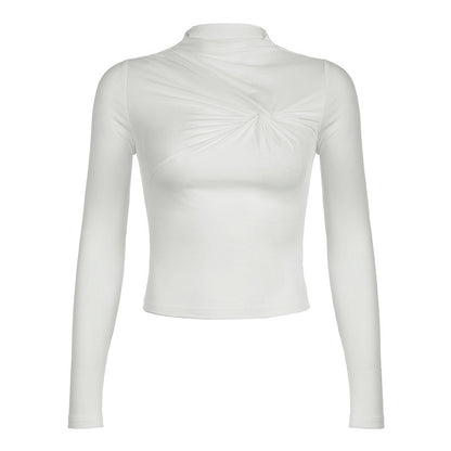 Carol – T-shirt plissé à col rond