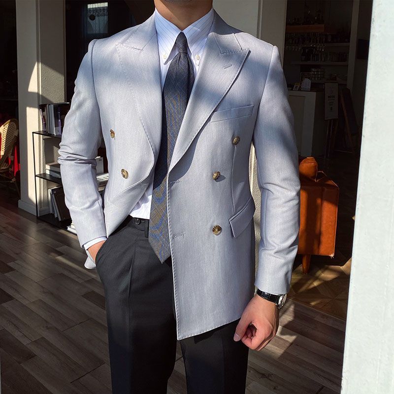 Laurence – Veste de costume à double boutonnage décontractée pour homme
