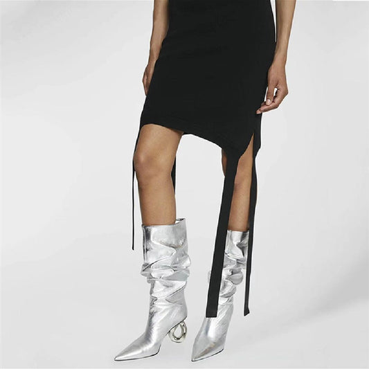 Claire – Bottes Mi-hautes Sexy à Talons Épais