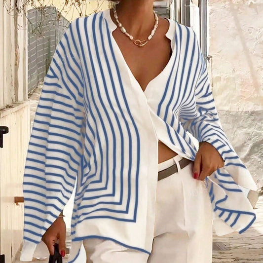Judith – Blouse Élégante à Rayures et Coupe Ample