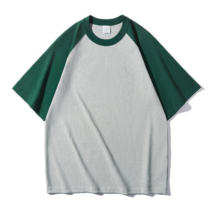 Samuel – T-shirt Épais à Manches Courtes Raglan Contrastées