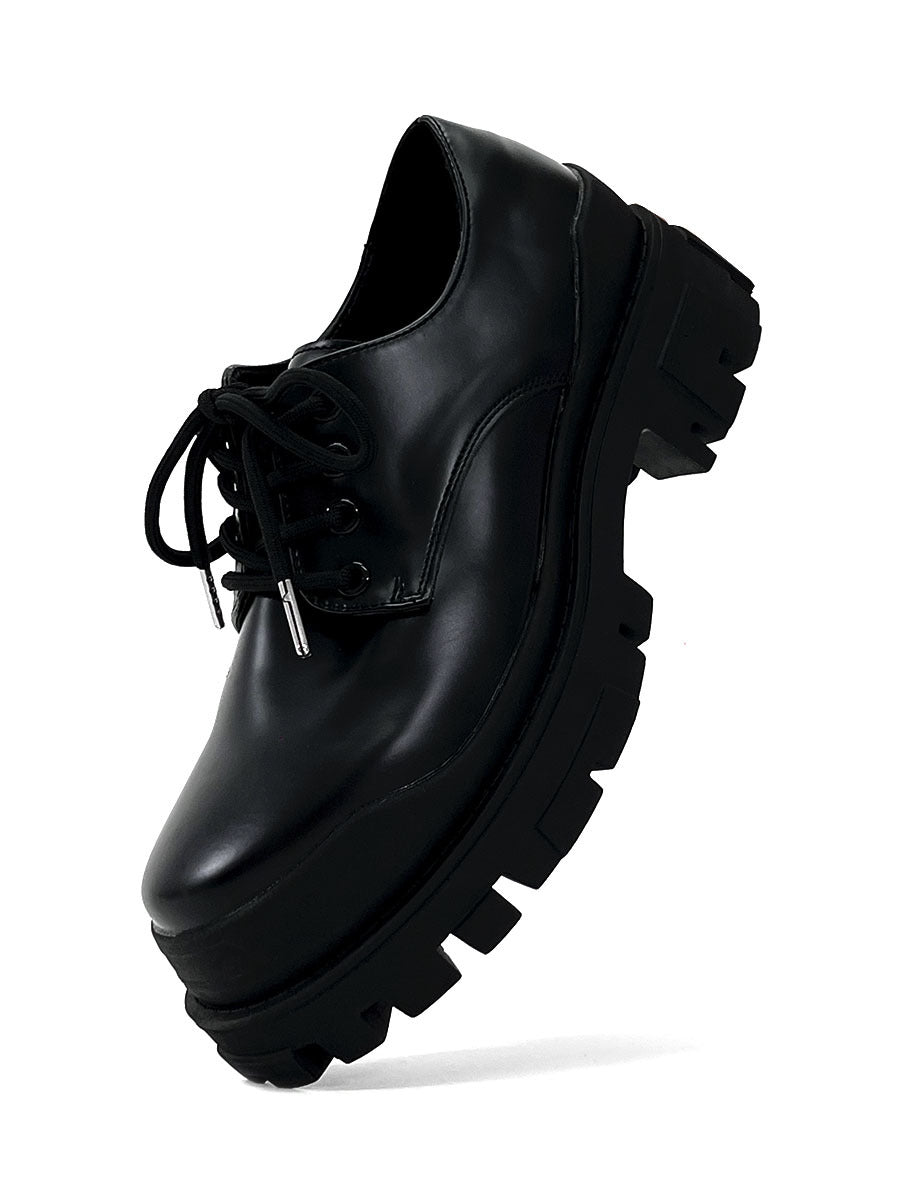 Phil – Chaussures Élevées en Cuir Vegan Noir