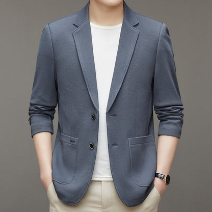 Damien – Veste de Costume Décontractée en Tricot Waffle pour Homme