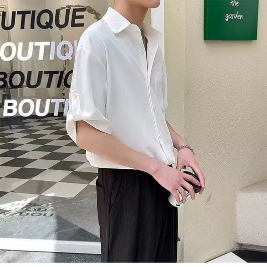 Max – Chemise à Manches Courtes en Soie de Glace d'Été