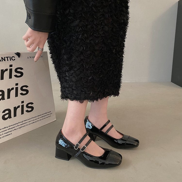 Jean – Chaussures à Talon Carré avec Boucle
