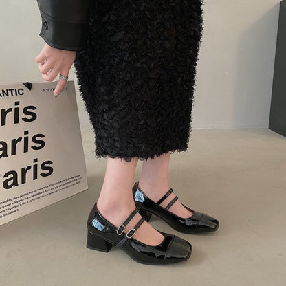 Jean – Chaussures à Talon Carré avec Boucle