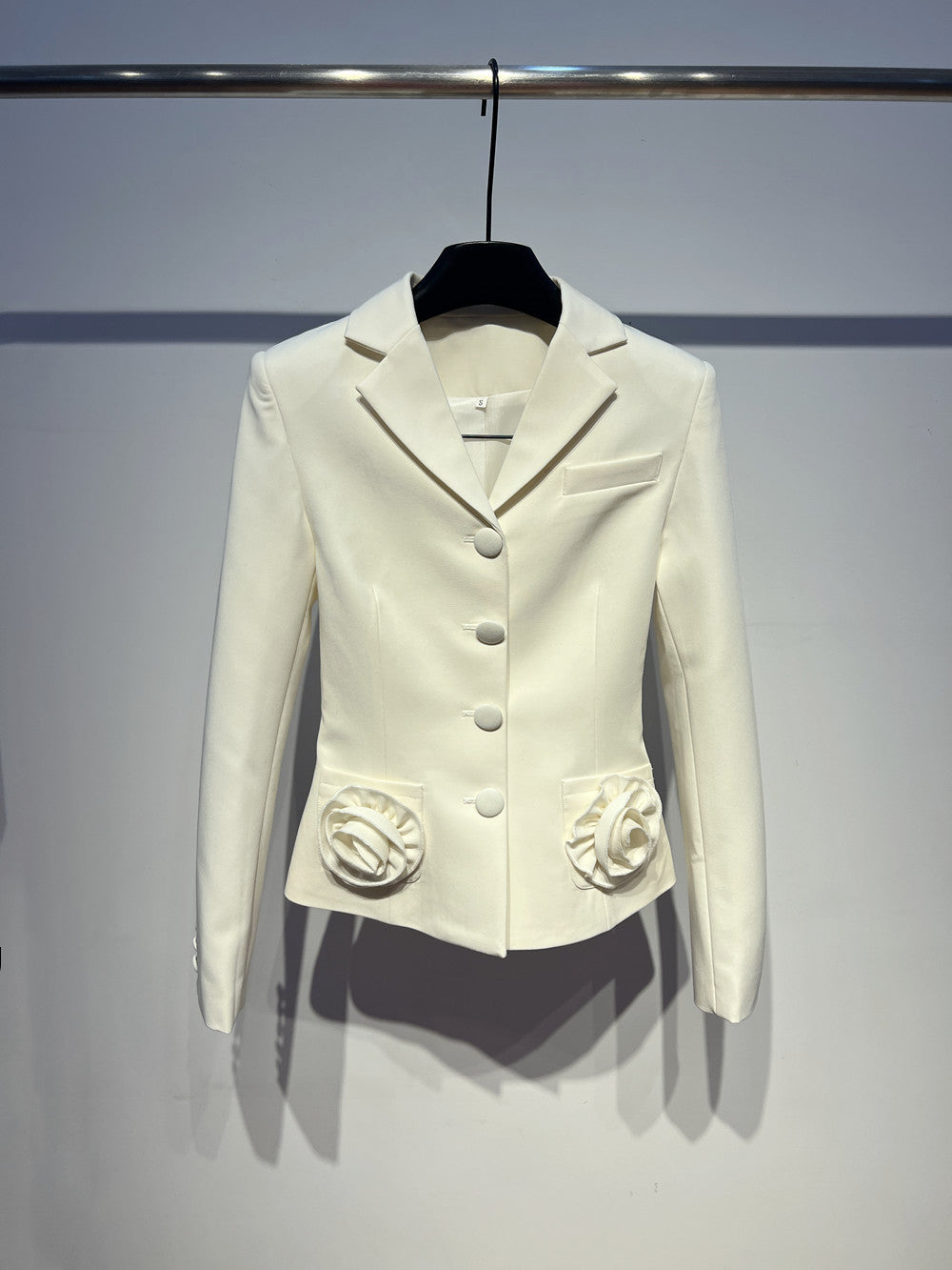 Melissa – Manteau de costume à manches longues à fleurs tridimensionnelles