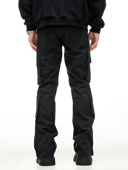 Kevin – Pantalon Cargo Large à Poches Multiples Noir