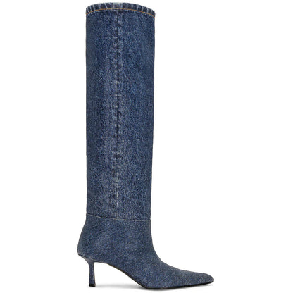 Shannon – Bottes à Talon Aiguille Style Plissé pour Femmes