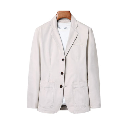 Julian – Veste décontractée à boutons simple en coton pur grande taille