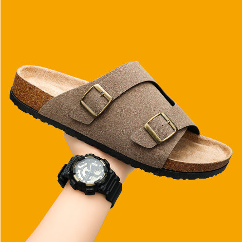 Jude – Sandales à Double Boucle en Similicuir Suède