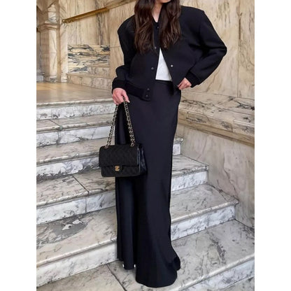 Katie – Jupe Sirène Taille Haute en Satin