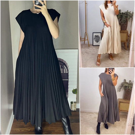 Shannon – Robe Plissée Sans Manches