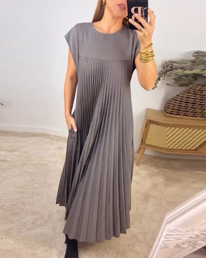 Shannon – Robe Plissée Sans Manches